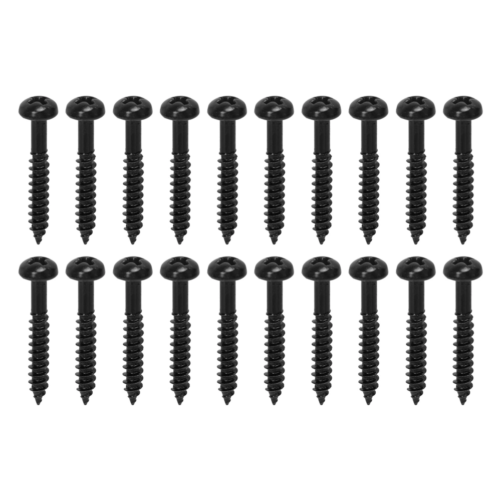 20 Pcs Pickup Mounting Screws Metal High Strength Replacement Electric Guitar Bass Pickup Screw Black