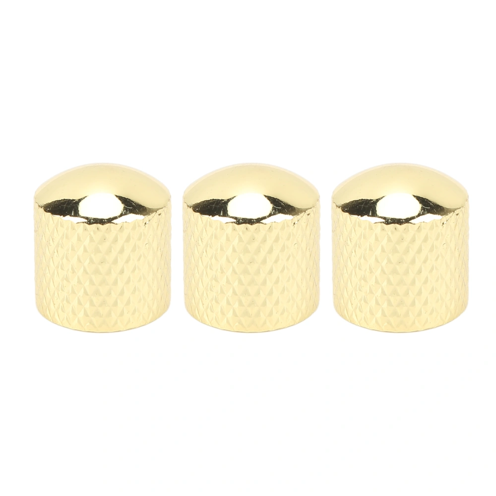3 Pcs Electric Guitar Knob Exquisite Appearance Sturdy Metal Universal Guitar Potentiometer Replacement Knob Gold