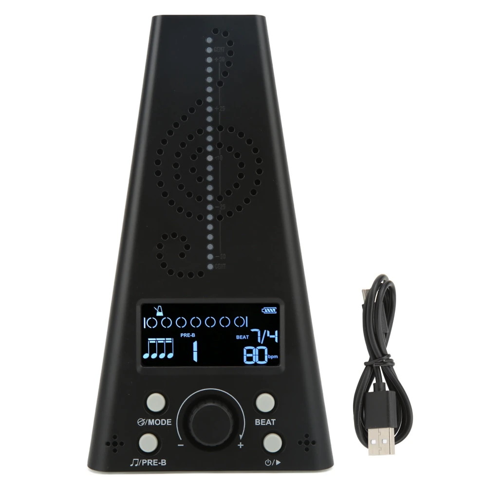 Multifunction Metronome Mechanical Universal Plastic Black Violin Metronome for Erhu Flute