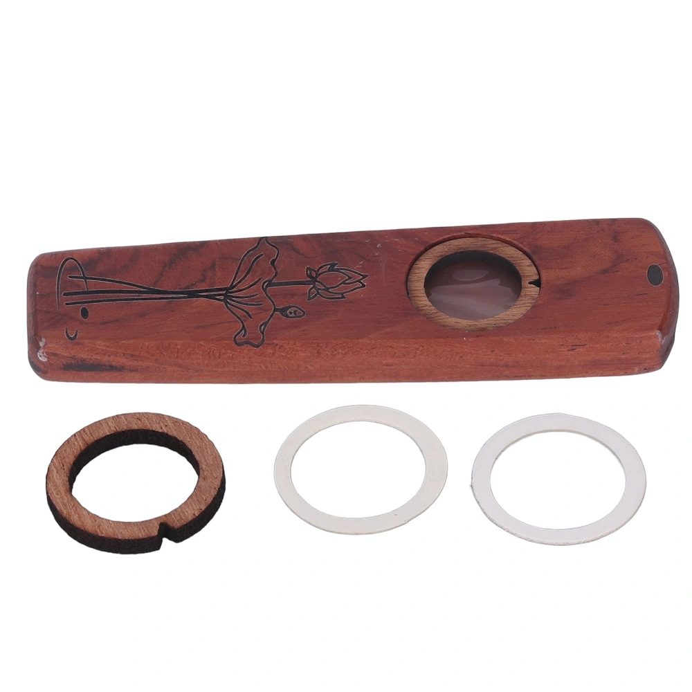 Wood Kazoo Flute Wooden Play Guitar Ukulele Accompaniment Harmonica Diaphragm Wind Instrument Rosewood