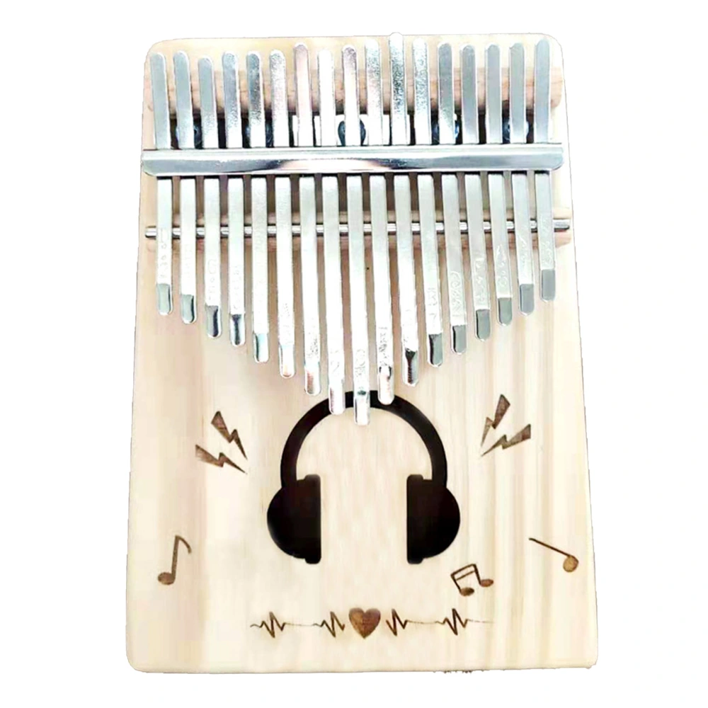 17 Key Kalimba Thumb Piano Spruce Wood Body Comfortable Hand Rest Curve Portable Finger Piano Headphone Pattern