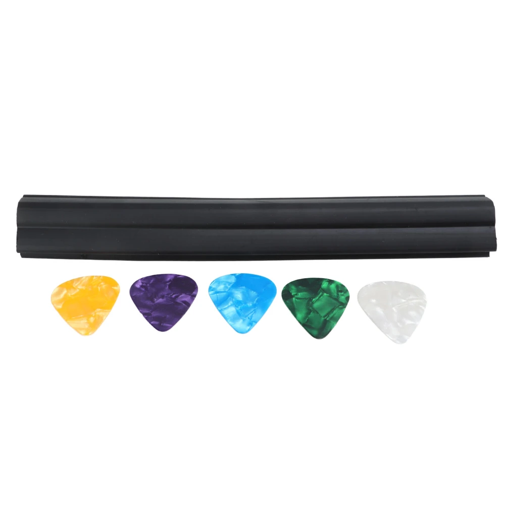 Guitar Pick Clip Plastic Excellent Grip Soft Pick Holder with 5 Celluloid Guitar Picks