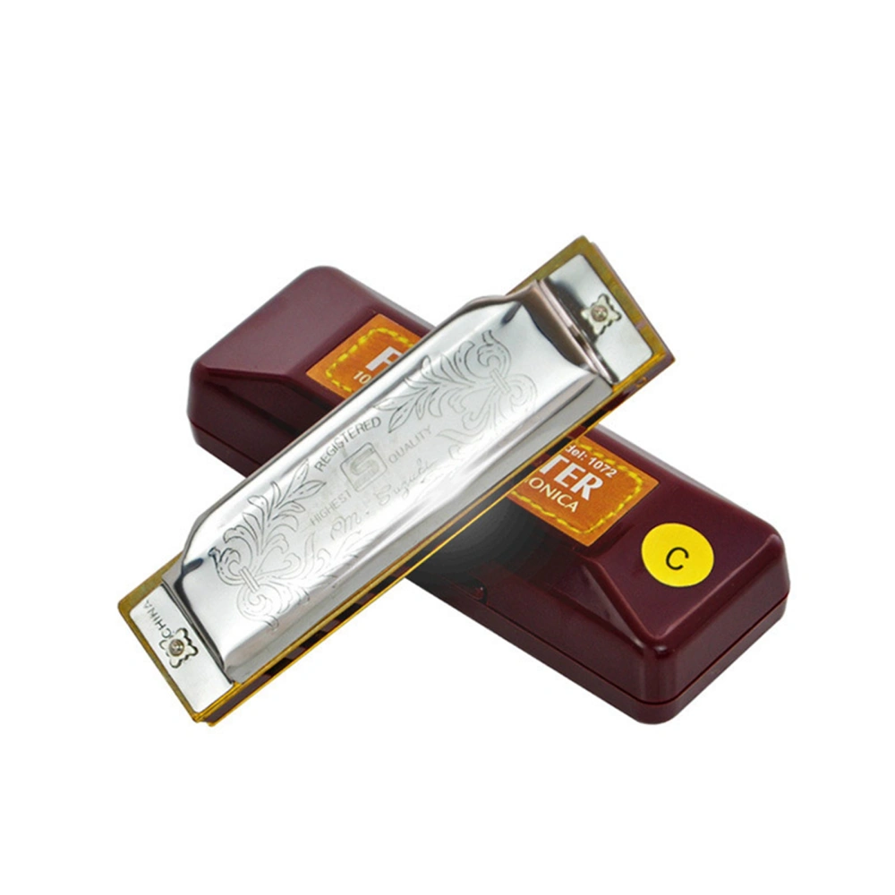 Harmonica 10 Hole C Key Clear Stable Sound Mouth Organ Exquisite Beautiful Harmonica C