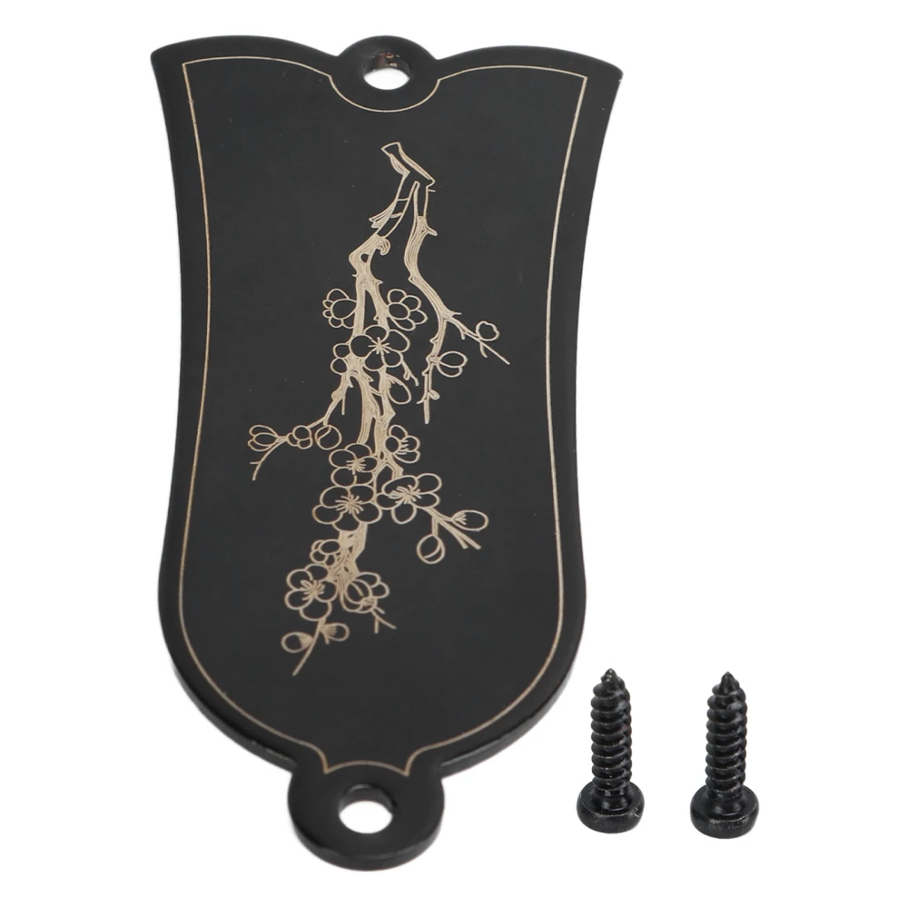 Guitar Truss Rod Cover Decorative Iron Black Plum Blossom Pattern Bell Shape 2 Holes Electric Guitar Parts