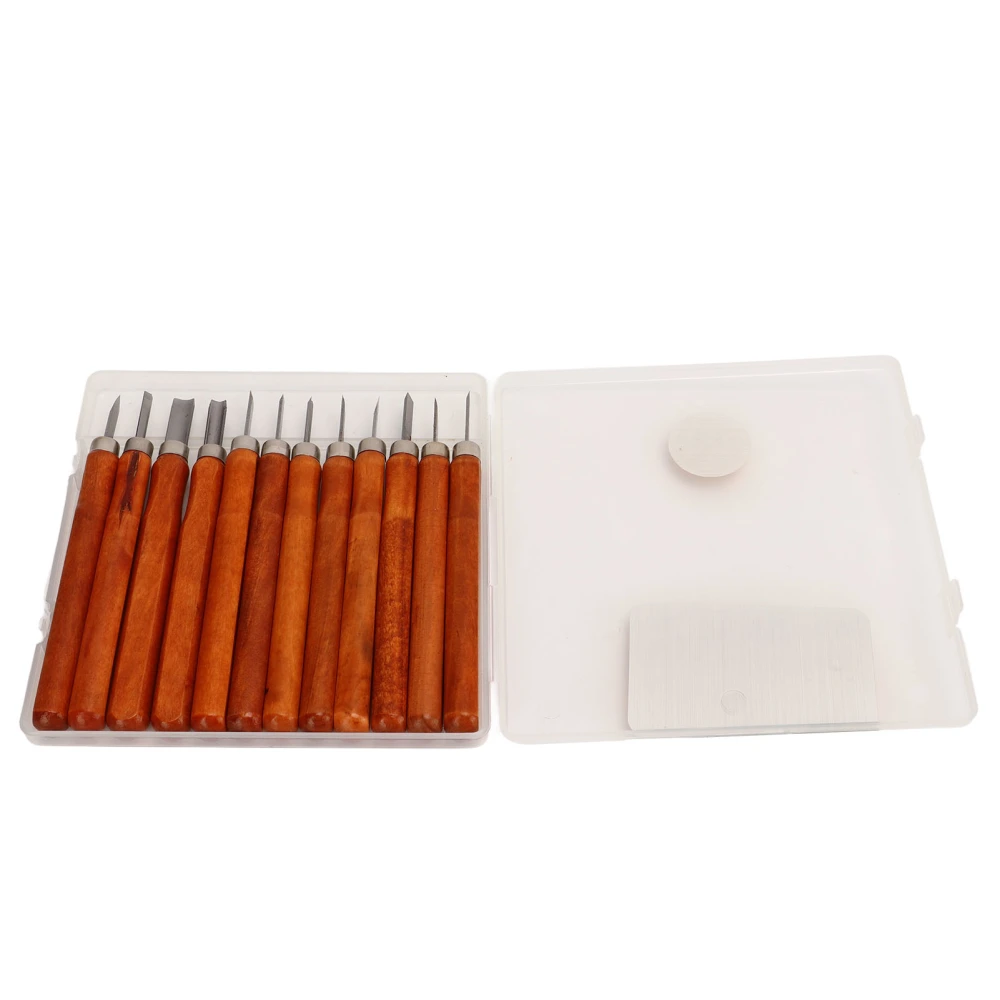 12 PCS Wood Carving Hand Chisel Tool Set High Hardness Complete Tools Guitar Repair Tools with 2 Whetstone for Woodworking DIY