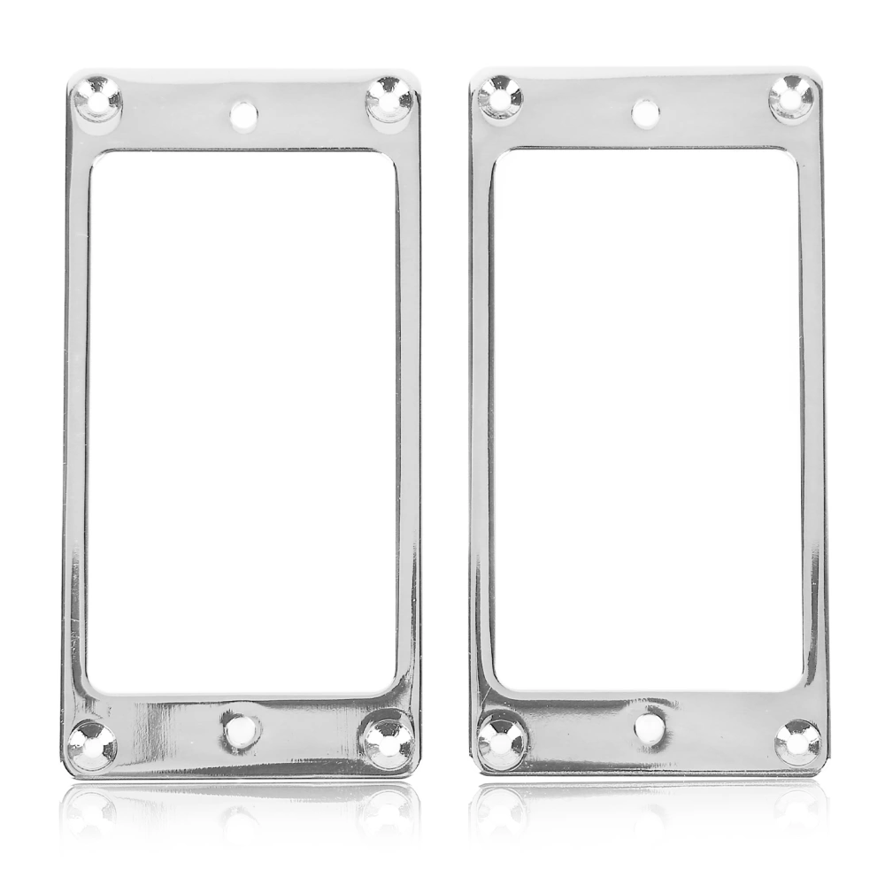 2 Pcs Electric Guitar Pickup Frame Guitar Replacement Metal Humbucker Pickup Mounting Ring for Decoration Silver