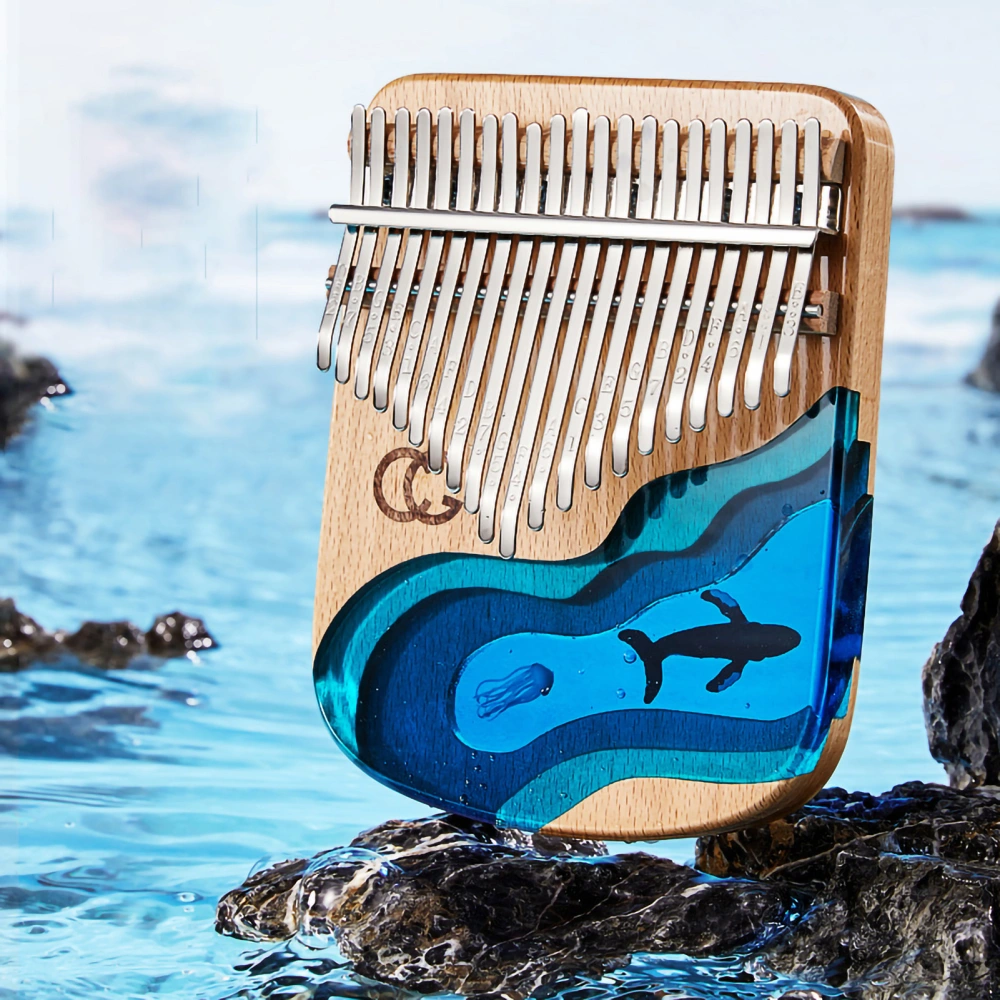Portable Thumb Piano Multiple Tones Mini Resin Kalimba Finger Plucked Musical Instrument 21 Tones Whale