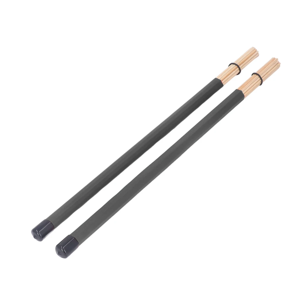 2Pcs Drum Brush Drumstick Stick Mallet Bamboo Percussion Tool Instrument Accessory Set Kit Black