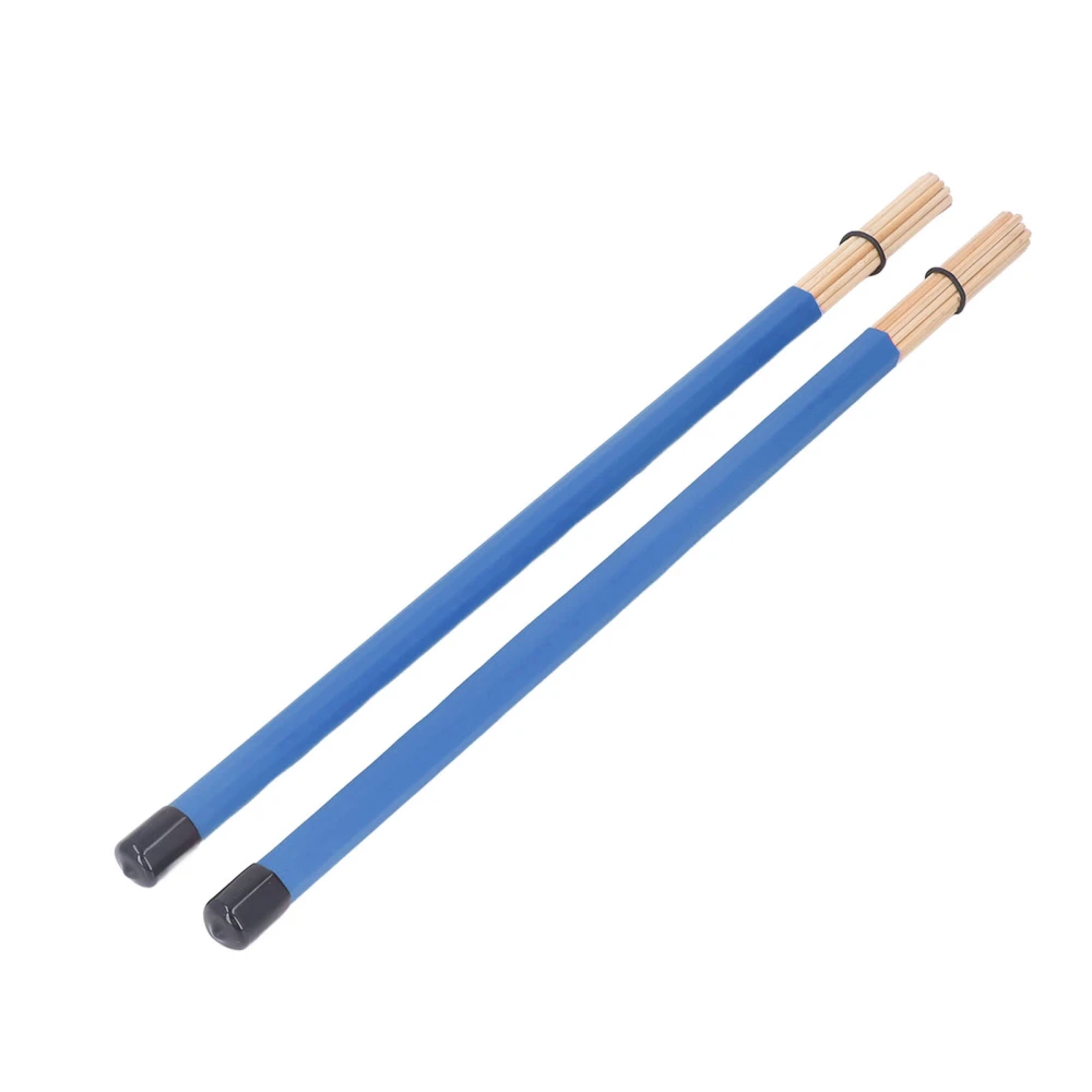 2Pcs Drum Brush Drumstick Stick Mallet Bamboo Percussion Tool Instrument Accessory Set Kit Blue