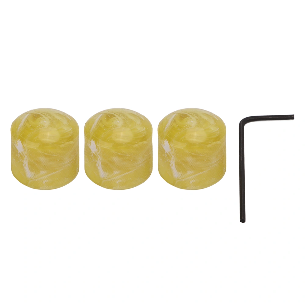 3Pcs Electric Guitar Knob String Potentiometer Controller Instrument Accessory Set Kit Yellow