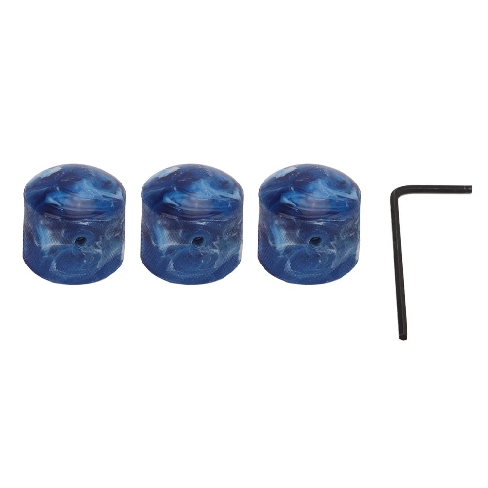3Pcs Electric Guitar Knob String Potentiometer Controller Instrument Accessory Set Kit Blue
