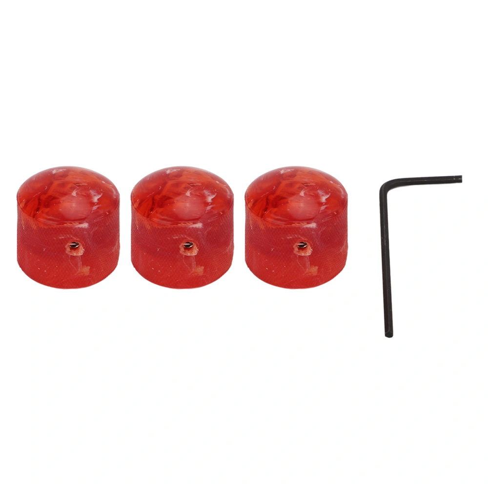 3Pcs Electric Guitar Knob String Potentiometer Controller Instrument Accessory Set Kit Red