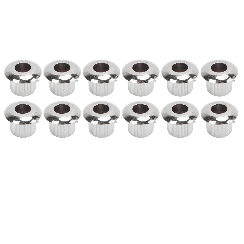 12Pcs Acoustic Guitar Tuner Conversion Bushing 10mm Plastic Adapter Accessory Set Kit Silver