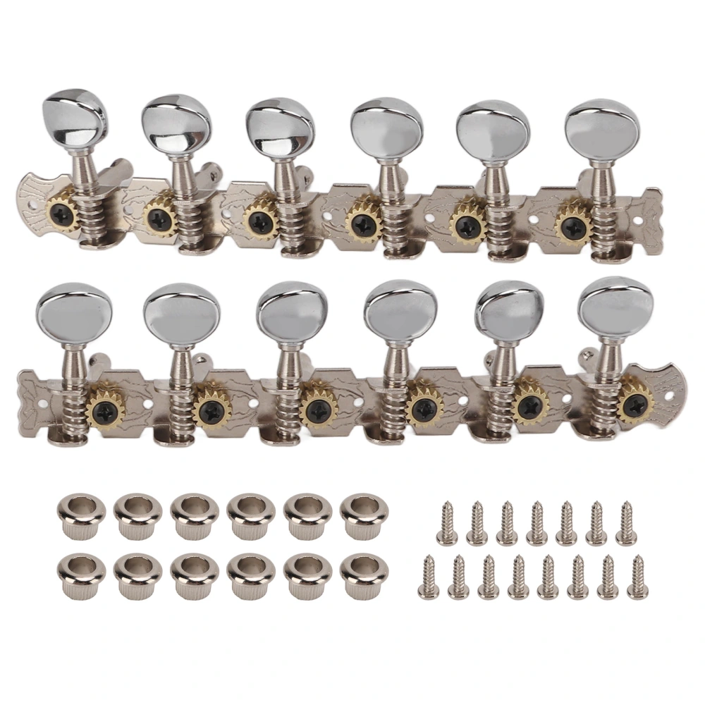 2PCS Guitar Tuning Key Metal Rust Resistant Tuning Peg with 15PCS Screw 12PCS Socket for Acoustic Guitar
