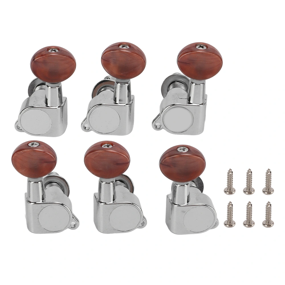 6PCS Fully Enclosed Guitar Tuning Pegs Acoustic Guitar Metal Tuner Knobs 3 Left 3 Right