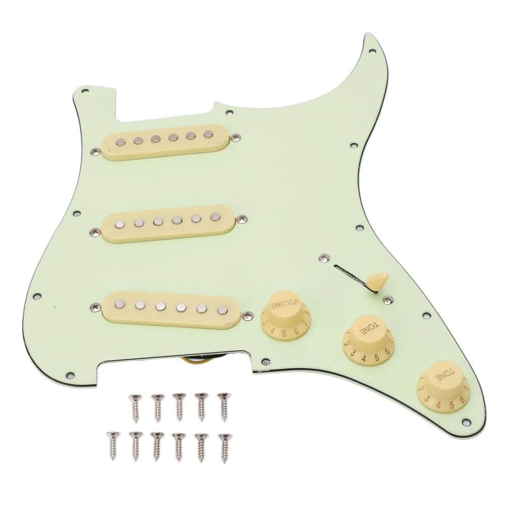 SSS Electric Guitar Pick Guard Vintage Green Complete Circuit Panel Electric Guitar Scratch Plate