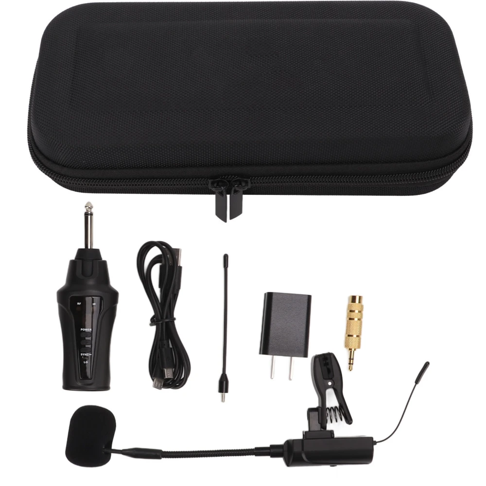 Saxophone Microphone Wireless Plastic Housing Saxophone Receiving System for Brass Wind Instrument 100‑240V US Plug