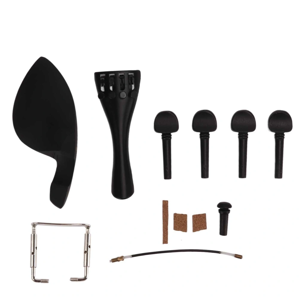 Violin Fiddle Accessories Kit Replacement Parts Metal Wooden for 4/4 Size Musical Instrument