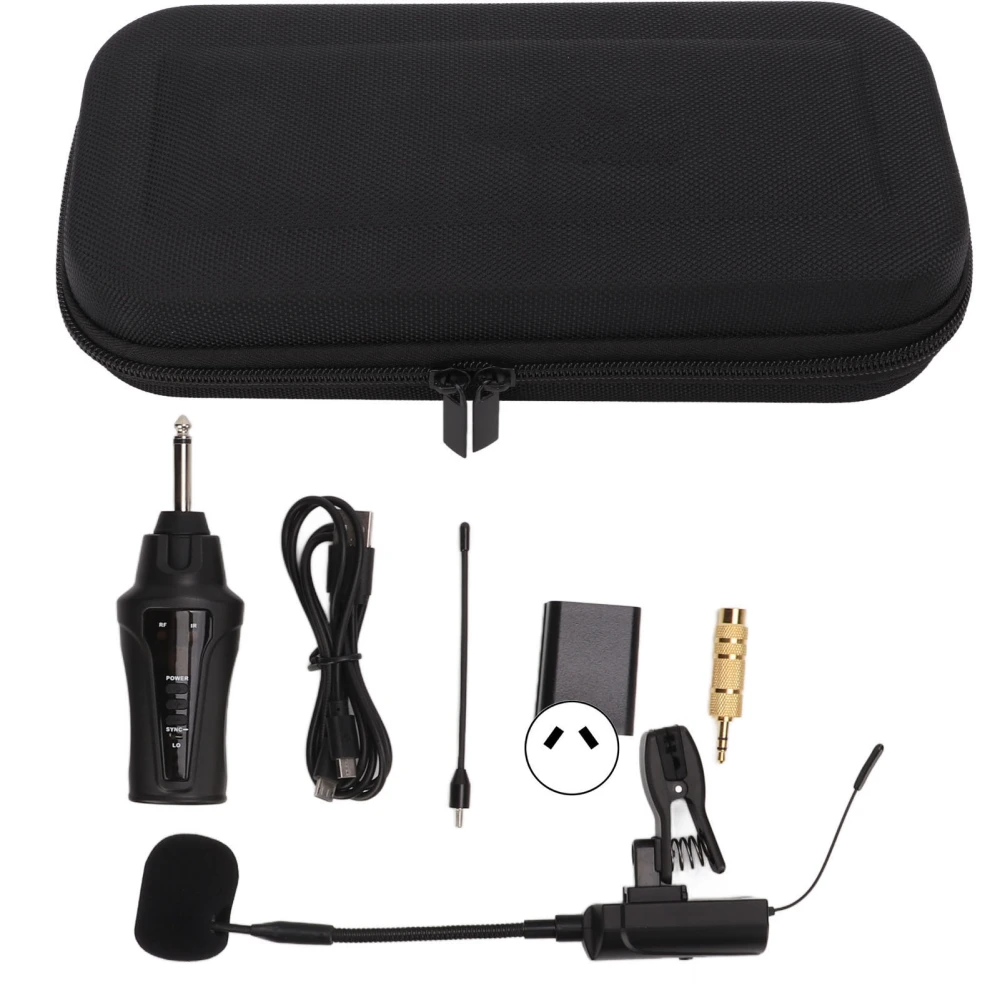 Saxophone Microphone Wireless Plastic Housing Saxophone Receiving System for Brass Wind Instrument 100‑240V AU Plug