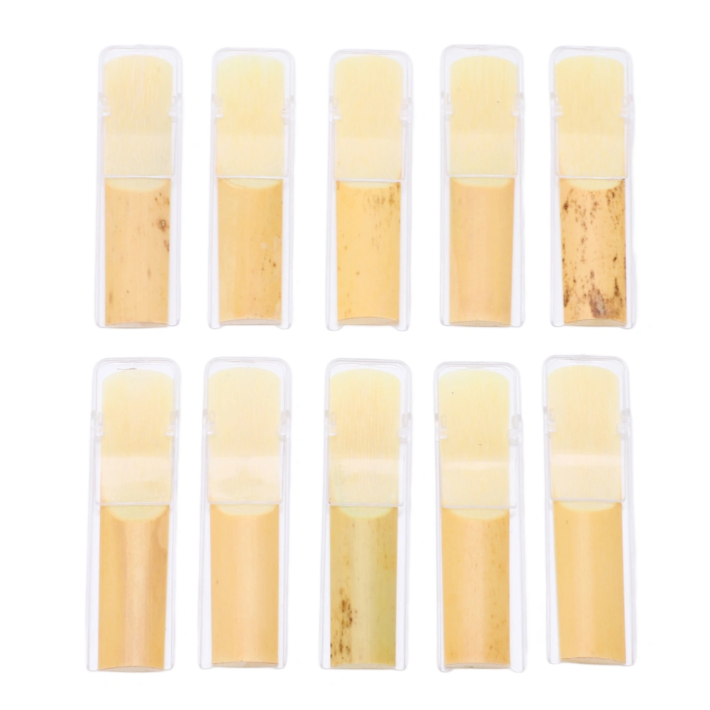 10Pcs Alto Saxophone Reeds 2.5 E Flat Sax Woodwind Accessories with Transparent Box