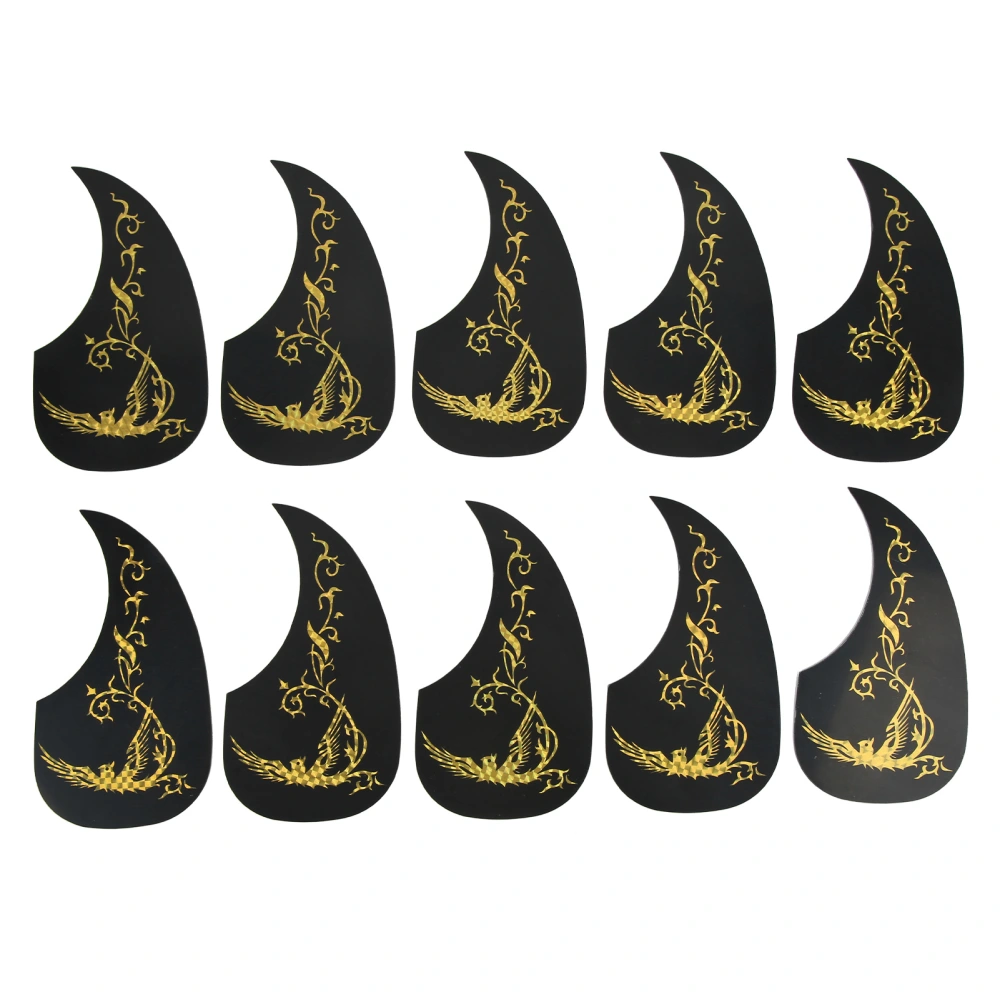 10PCS Pickguard PVC Drop Shaped Swallow Pattern 40in 41in Acoustic Guitar Accessories for Guitarist Golden