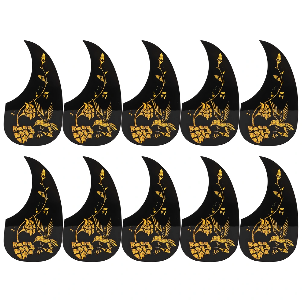 10PCS Guitar Guard Plates PVC Acoustic Guitar Scratch Pickguard Stringed Instrument Accessories Gold