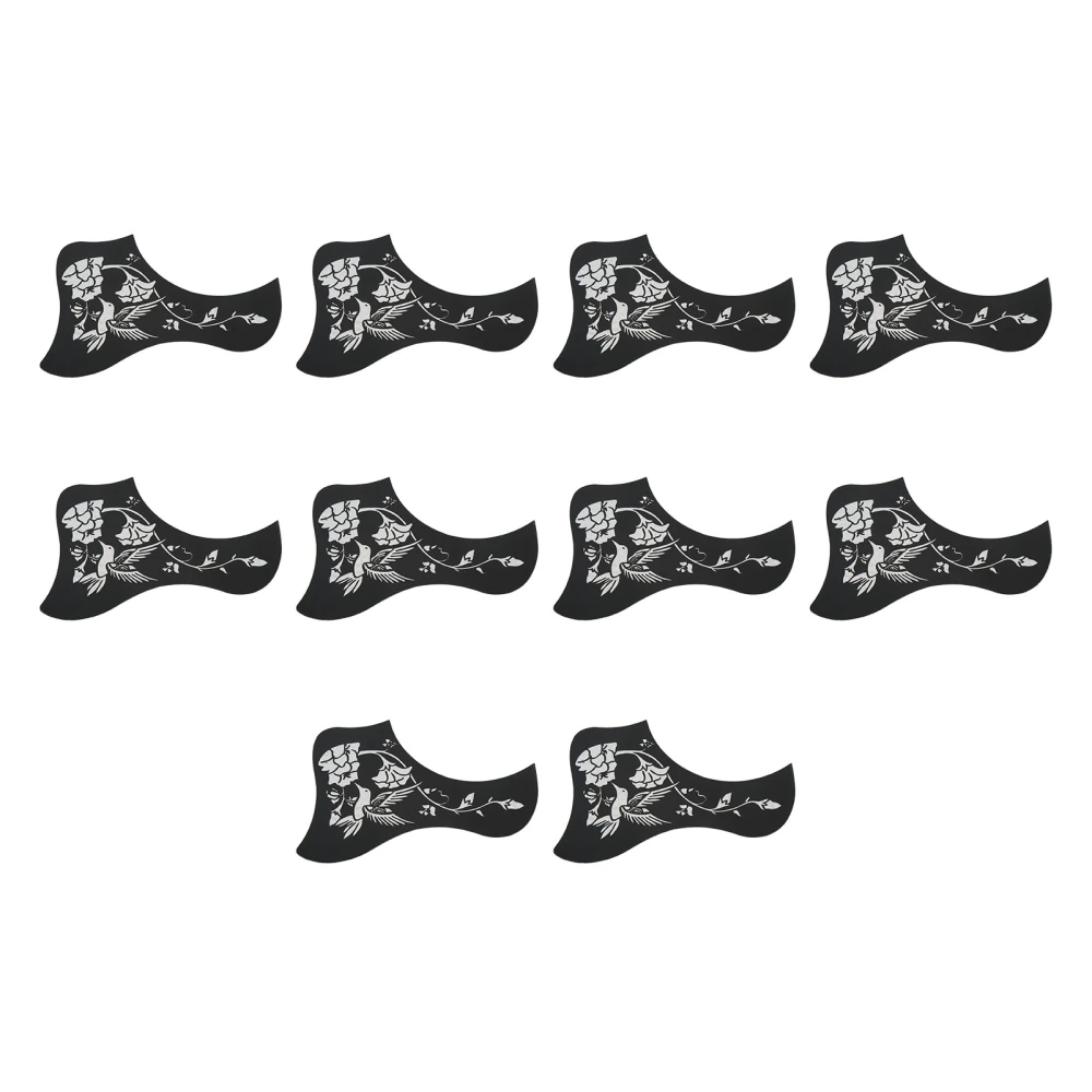 10Pcs Acoustic Guitar Pickguard Adhesive Non Scratch Hummingbird Laser for 40 41in Guitars Silver