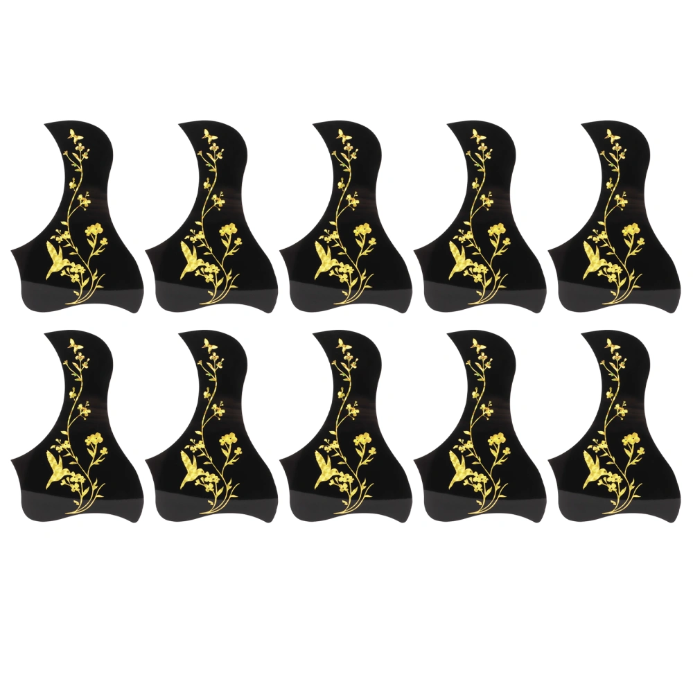 10PCS Guitar Guard Scratch Plate PVC Acoustic Guitar Pickguard Stringed Instrument Accessories Gold