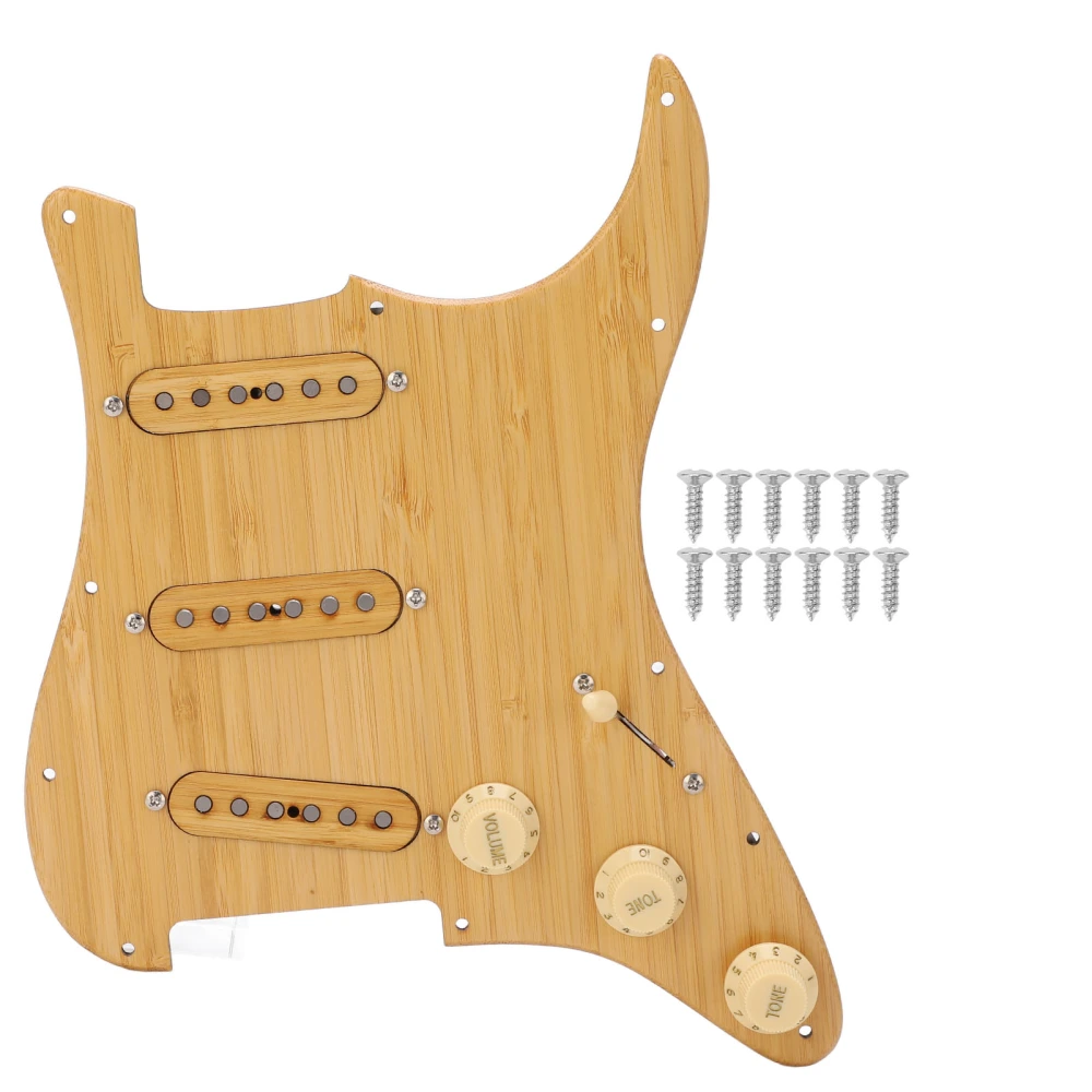 Pickup Pickguard SSS Bamboo Pickup Guard Electric Guitar Replacement Part for Concert Performance