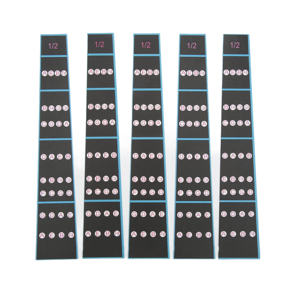 5Pcs Violin Fingerboard Sticker Paper Finger Guide Fretboard Marker Label for Practicing Beginners