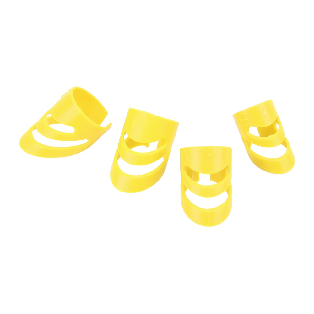 4Pcs Guitar Finger Pick Fingertip Protector Instrument Accessory Set Kit for Bass BanjoYellow