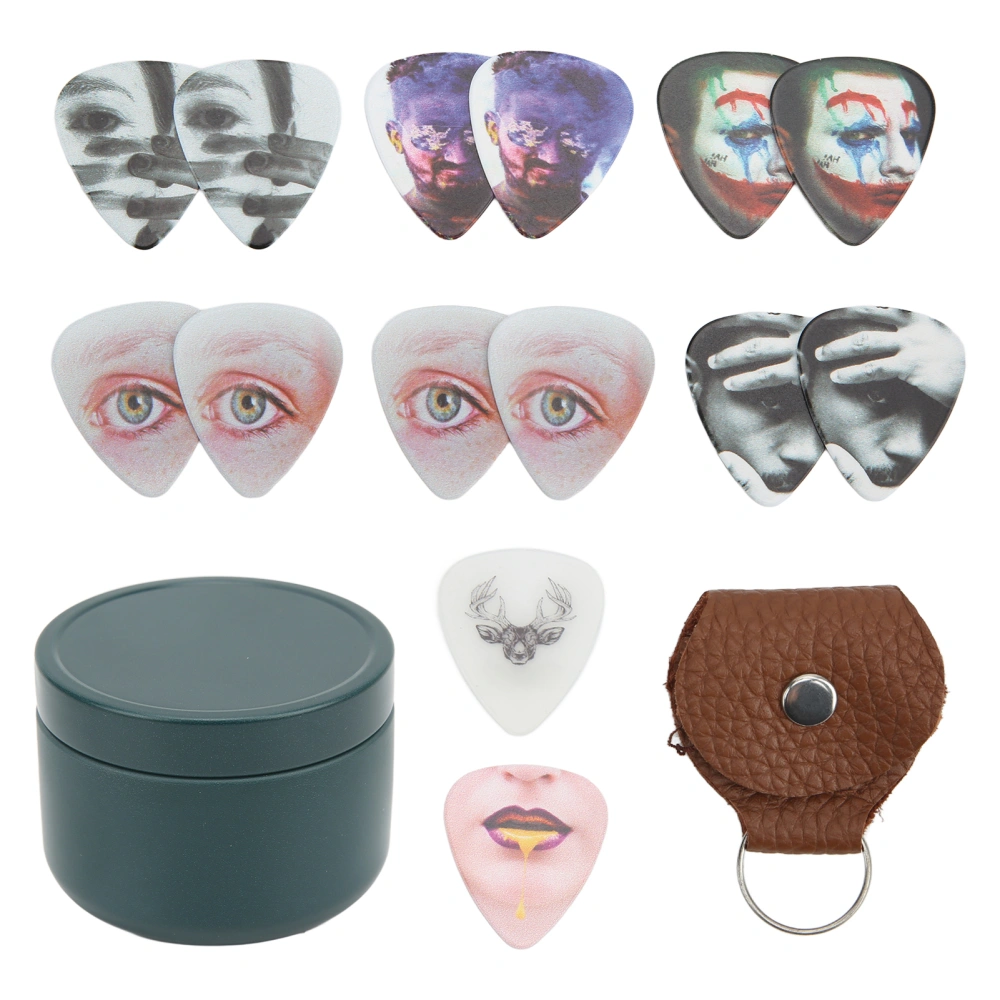 13 Pcs Guitar Picks Medium Celluloid Guitar Plectrums with Box Instrument AccessoriesHuman