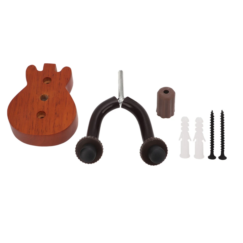 Guitar Wall Mount Bracket Beech Metal Vintage Brown Guitars Hook Holder for Bass Ukulele