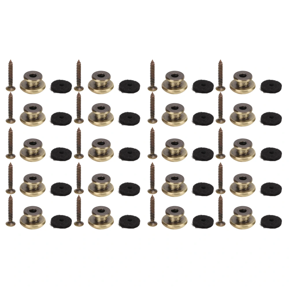 20Pcs Guitar Strap Button Set Metal Guitars Straps Lock Ukulele Accessories for Bass