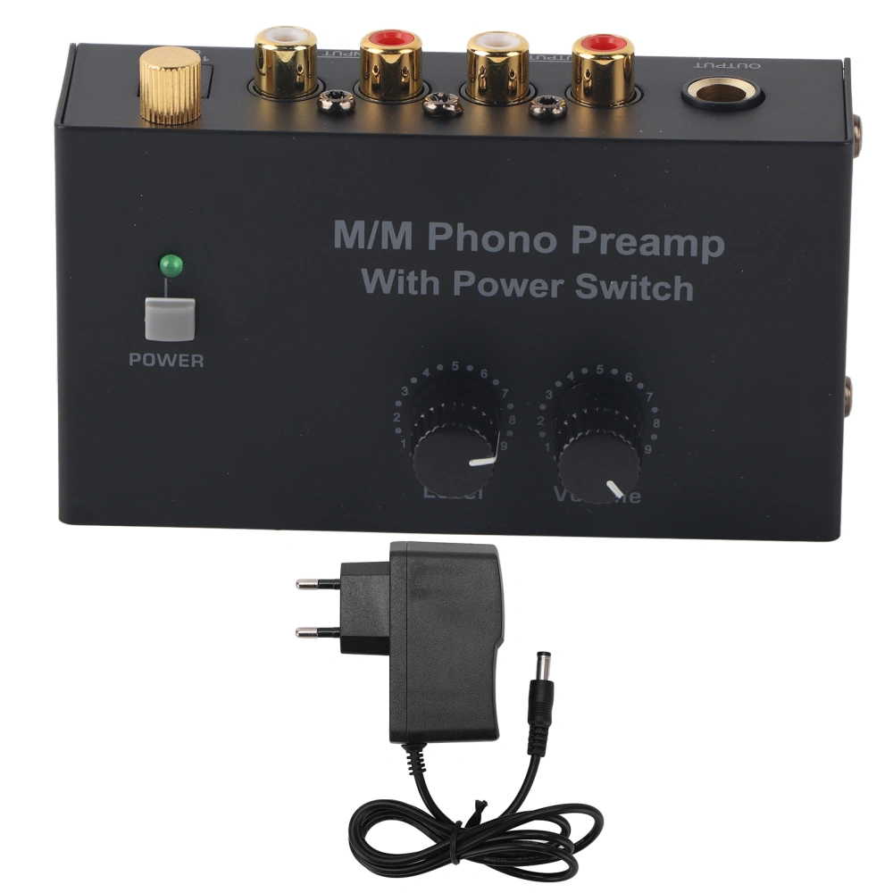 Phono Preamp RCA L R Input Output Level Turntable Volume Control PP500