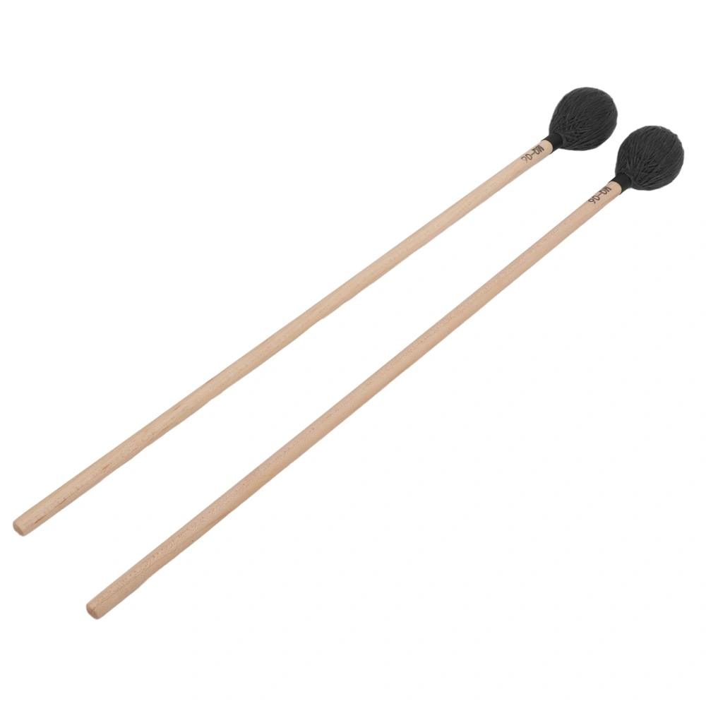 1 Pair Marimba Mallets Medium Hard Yarn Head with Maple Handle for Percussion Playing MQ‑06Black