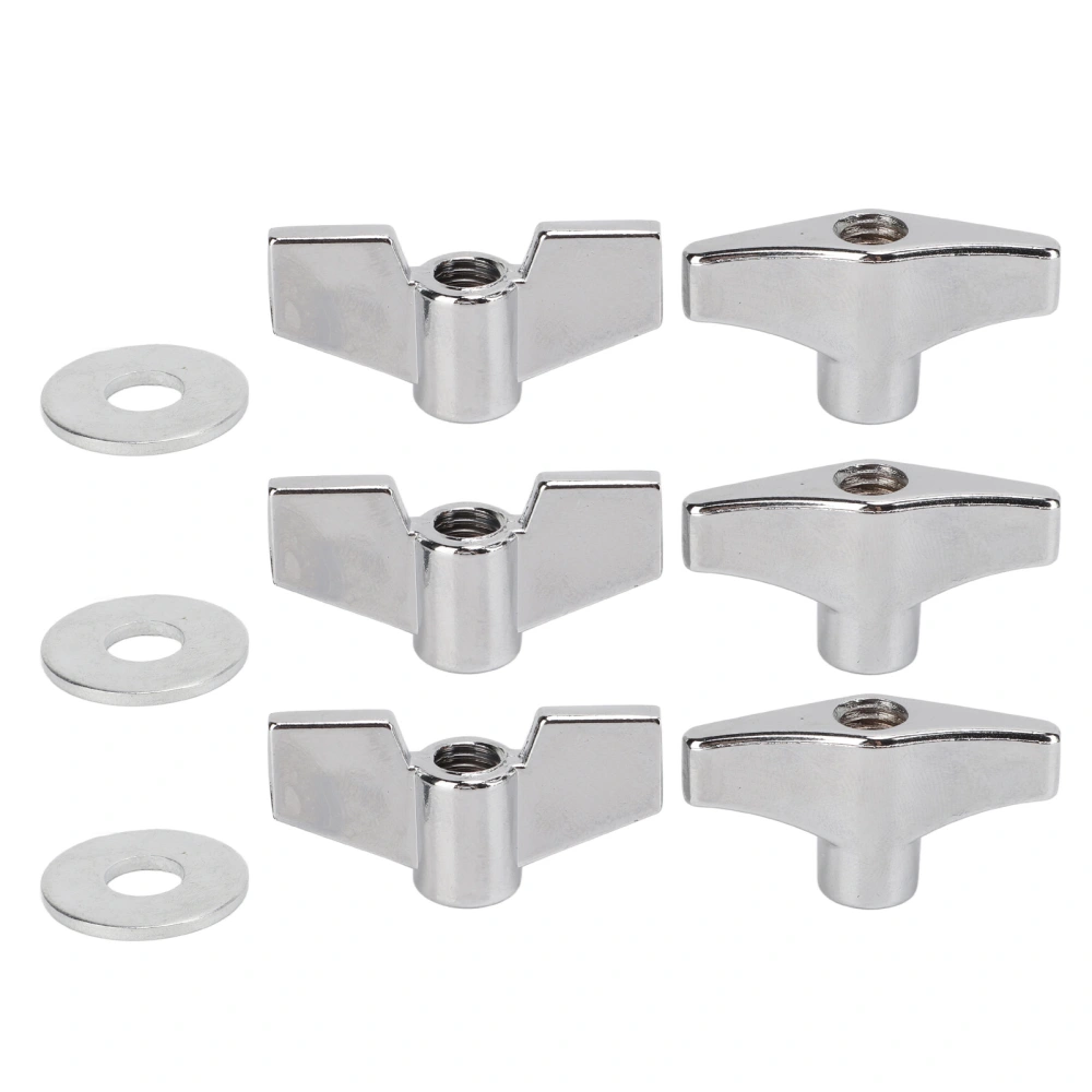 Drum Set Fixed Wing Nuts T Type Stand Nut Cymbal Washer Replacement Percussion Instrument Parts