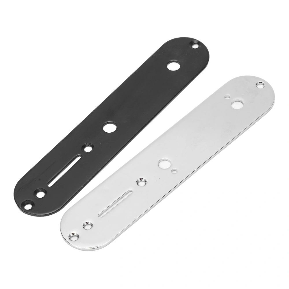 2Pcs Electric Guitar Control Plate Metal Instrument Accessory Silver Black for TL