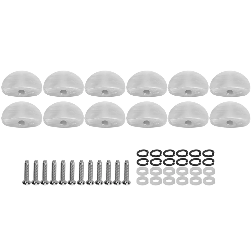 12Set Tuner Machine Head Buttons Plastic Metal Guitar Tuning Pegs Button for Electric GuitarsPearl White