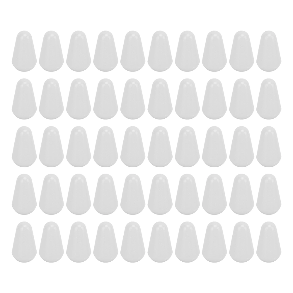 50Pcs Electric Guitar Switch Tip Toggle Knob 3 Way Cross Plastic Set Kit for SQ PartsWhite