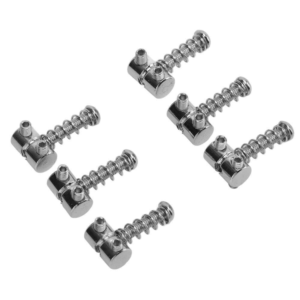 6Pcs String Saddles Spring Screws Metal for Bridge Bass Jazz Electric Guitar Replacement Part