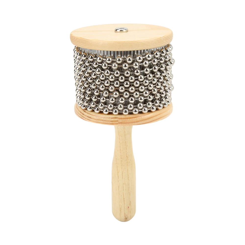 Wooden Cabasa Steel Ball Hand Cranked Toy Portable Children Teaching Musical InstrumentMedium