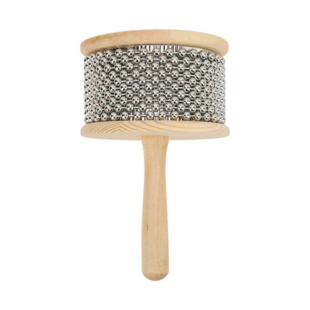 Wooden Cabasa Steel Ball Hand Cranked Toy Portable Children Teaching Musical InstrumentLarge