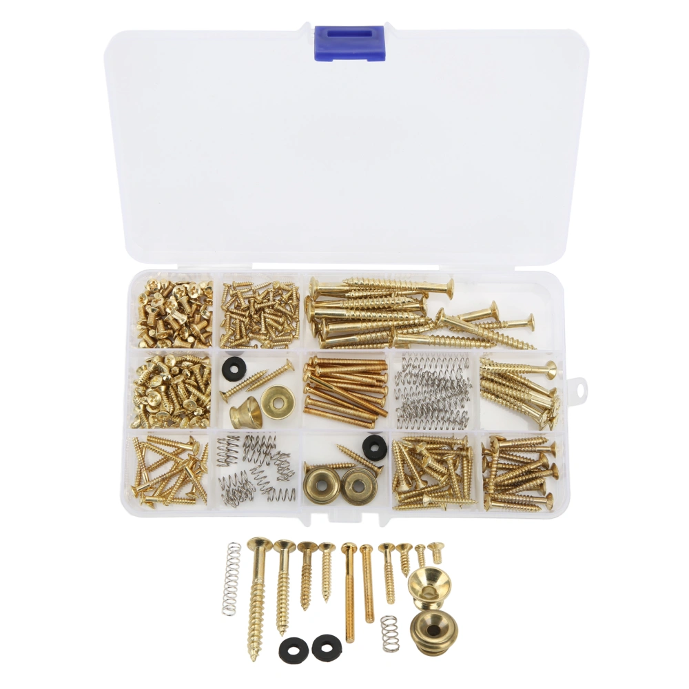 Electric Guitar Screw Kit Metal Screws Spring Strap Snap Assortment Set Repair FastenersGold