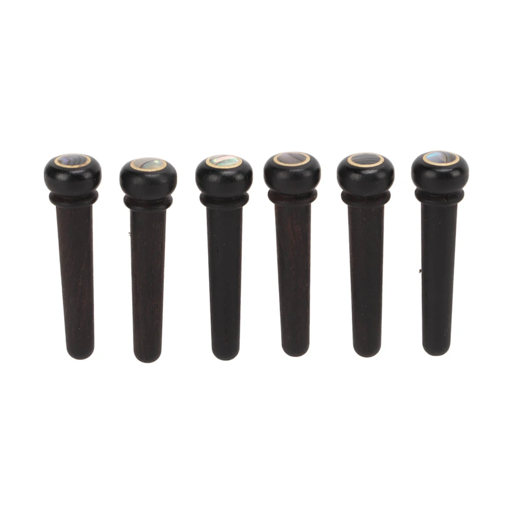 6Pcs Guitar Bridge Pegs Black Wood Bridges Pins Guitars Replacement Parts Accessories