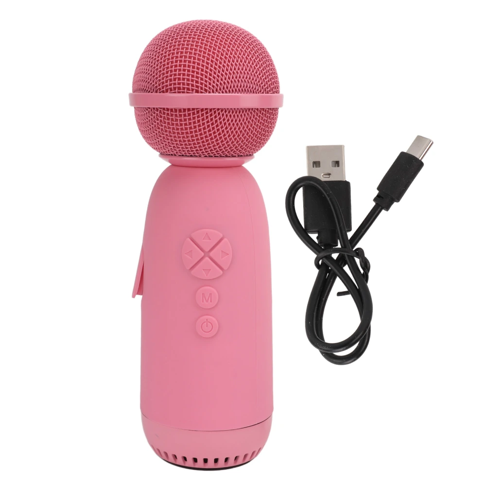 Bluetooth Microphone Portable Wireless Karaoke Mic Speaker Children Cartoon Toys for Home Birthday PartyPink