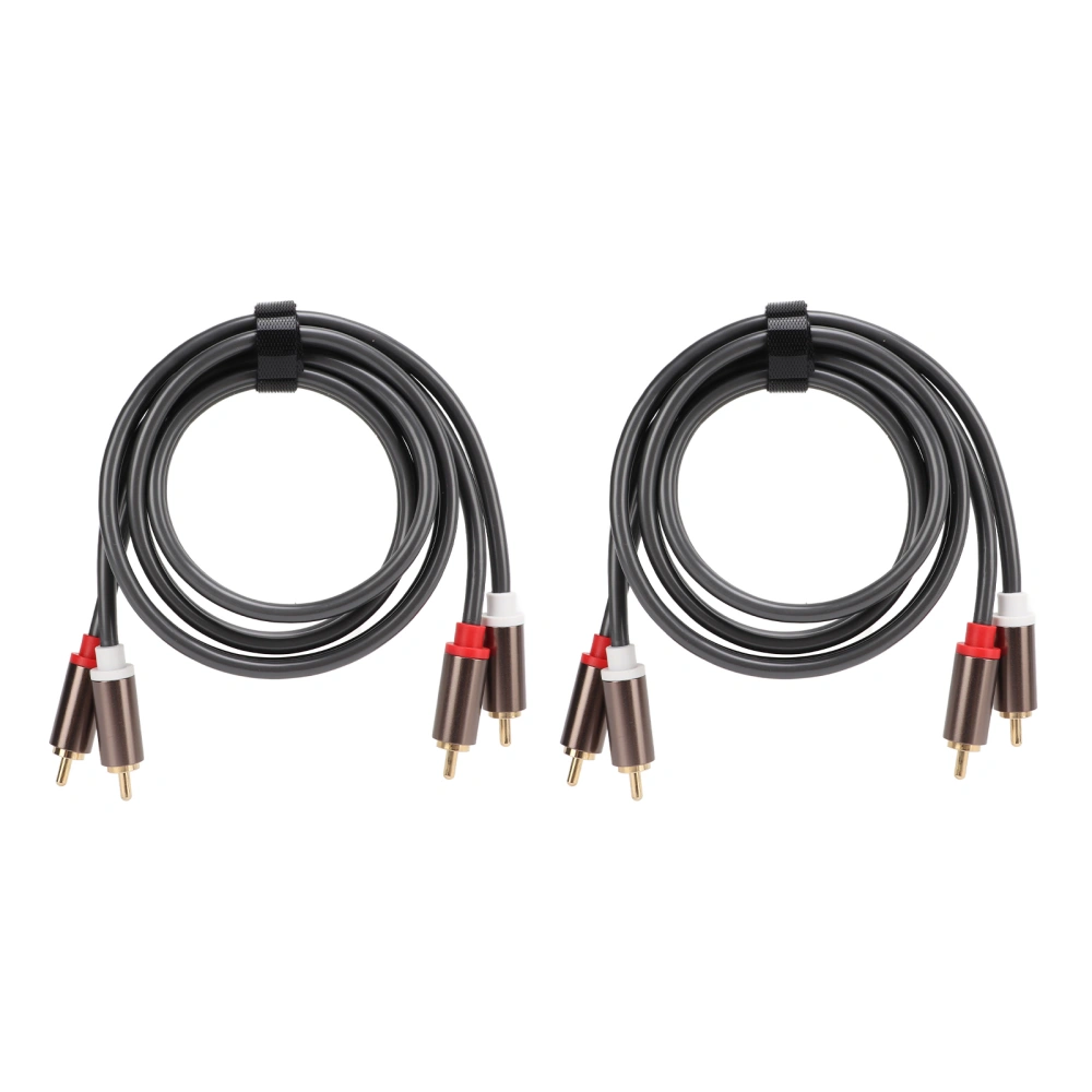 2Pcs RCA Cables Cord 2 to 2 AV 4 Head Power Amplifier Audio Cable for Subwoofers 3.3ft Long