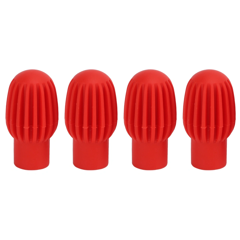 4Pcs Silicone Drumstick Tips Silent Practice Drum Mute Dampener Percussion AccessoriesRed