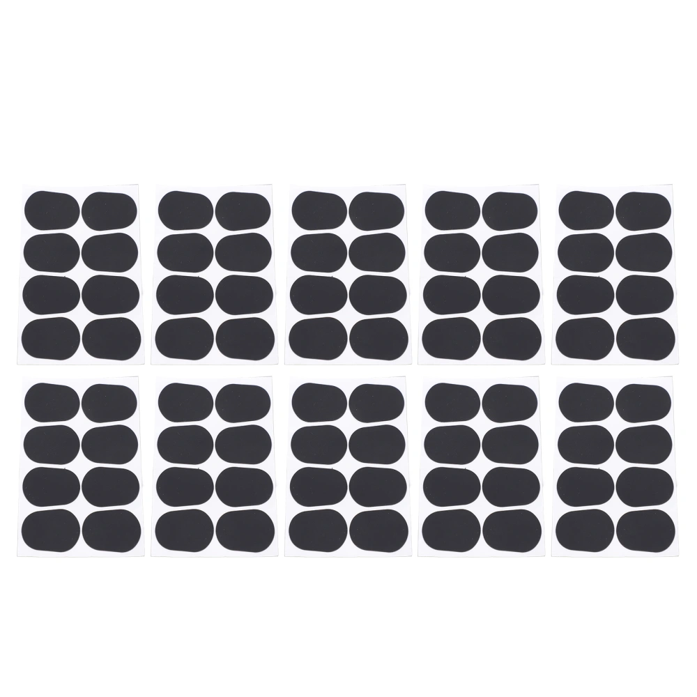 80Pcs Sax Mouthpiece Pad Silicone Black Cushion Patches Wind Instrument Accessories Thick 0.5mm