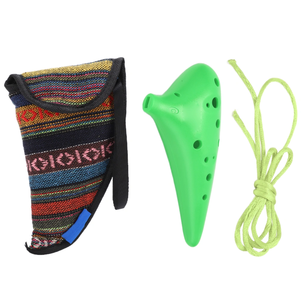 Ocarina ABS C Tune 12 Hole Musical Instrument for Adults Children Professional LearnersGreen